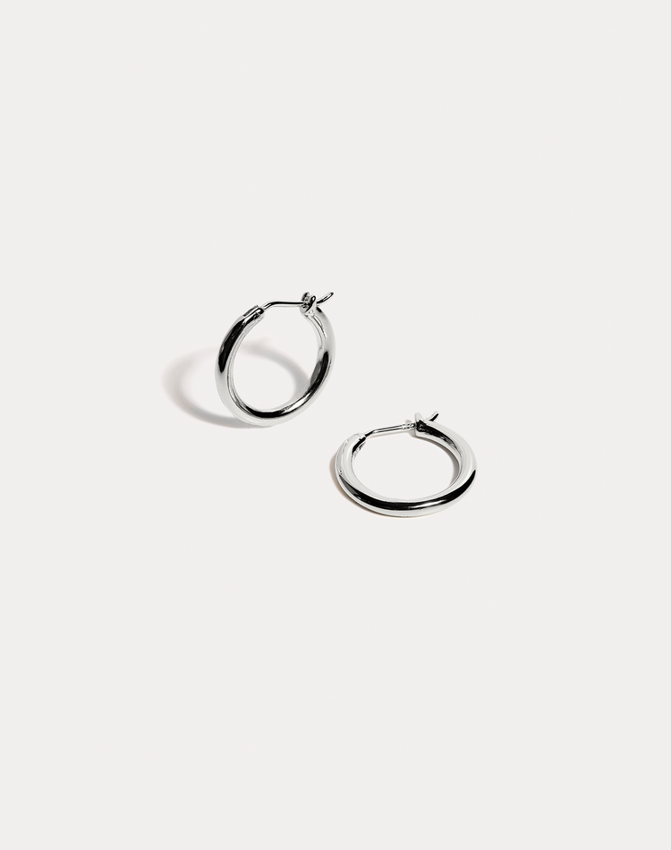 Mindy Silver Hoop Earrings